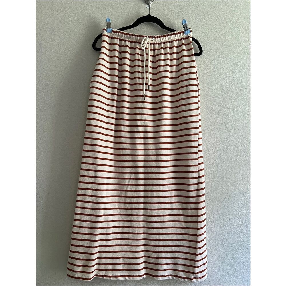 Self Contrast NWT Striped Maxi Skirt Coastal Drawstring Waist Size S